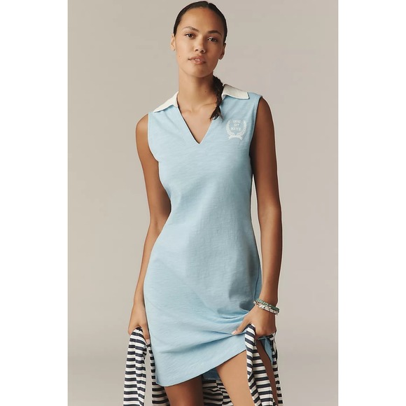 Sundry Dresses & Skirts - Sundry Game Set Match Polo Dress XL Preppy Tenniscore Blue Anthropologie